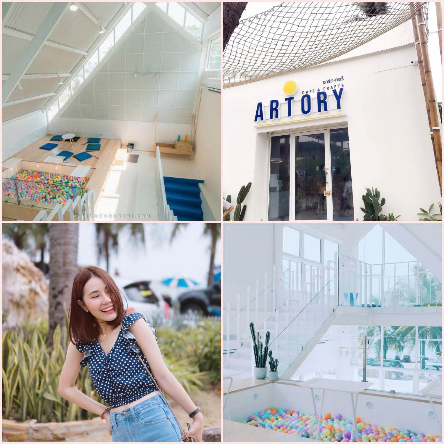 Artory Cafe Crafts คาเฟ่ชลบุรี บางแสน วิวหลักล้าน ร้านสวยสุดฟินกับโทนร้านขาวมินิมอลชิวๆชิคๆ ริมหาดวอนนภา บางแสน